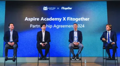 Aspire Academy and Fitogether officials at the signing ceremony in Seoul.