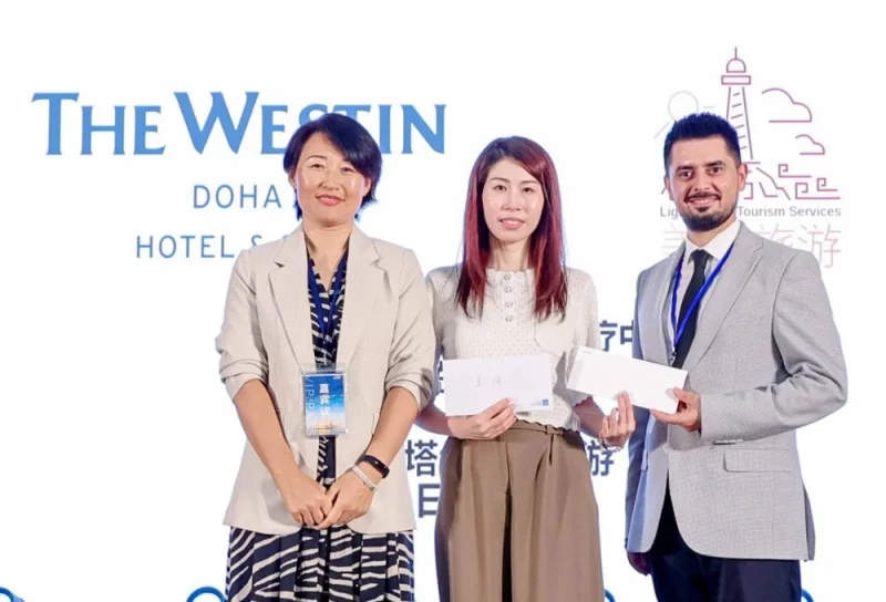 The Westin Doha Hotel & Spa&#039;s Erdem Unal (right) at a recent event in China.