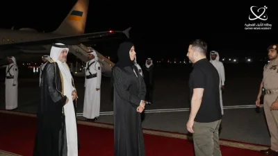 Zelenskyy and the accompanying delegation were seen off upon departure from Doha International Airport by HE the Minister of State for International Cooperation at the Ministry of Foreign Affairs Lolwah bint Rashid Al Khater.
