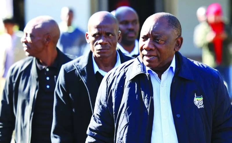 ANC'S President Cyril Ramaphosa arrives ahead of the National Executive Committee (NEC) meeting looking at options to form a new South African government.