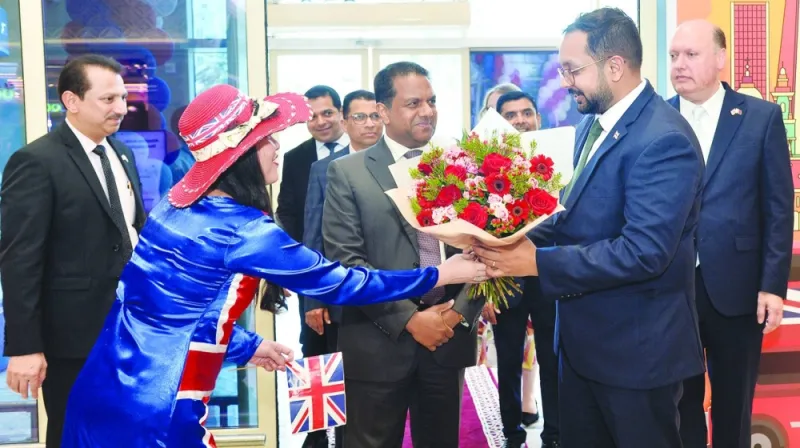 Dr Mohamed Althaf, director, LuLu Group International, and senior group officials receiving British ambassador Neerav Patel during the event.