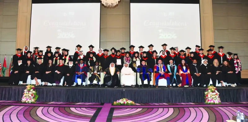 The graduates with dignitaries and officials. PICTURES: Shaji Kayamkulam