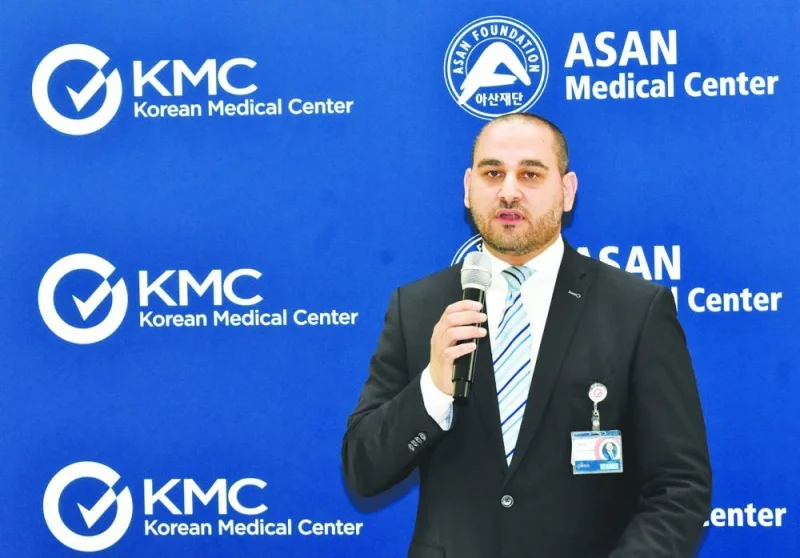 Dr Ahmed al-Kalla speaking during the media tour. PICTURE: Thajudheen