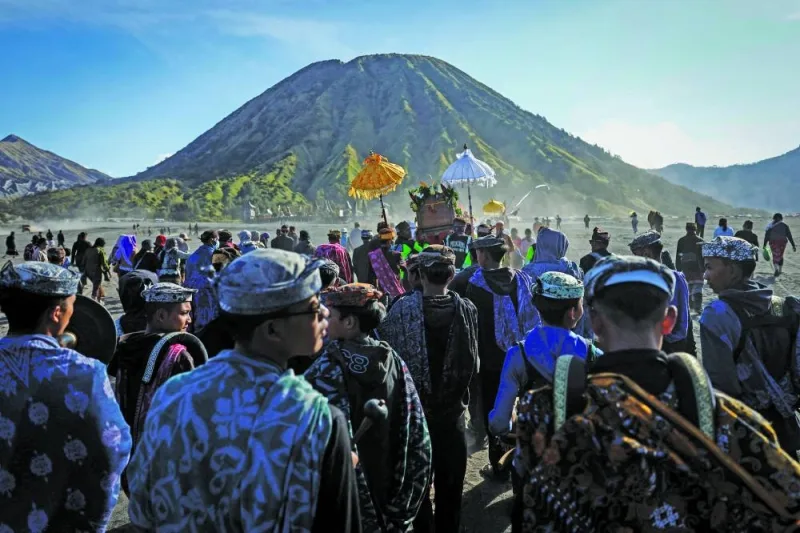 
Tenggerese are seen ahead of the Yadnya Kasada festival at the Sea of Sands in Probolinggo, East Java, Indonesia. – Reuters 