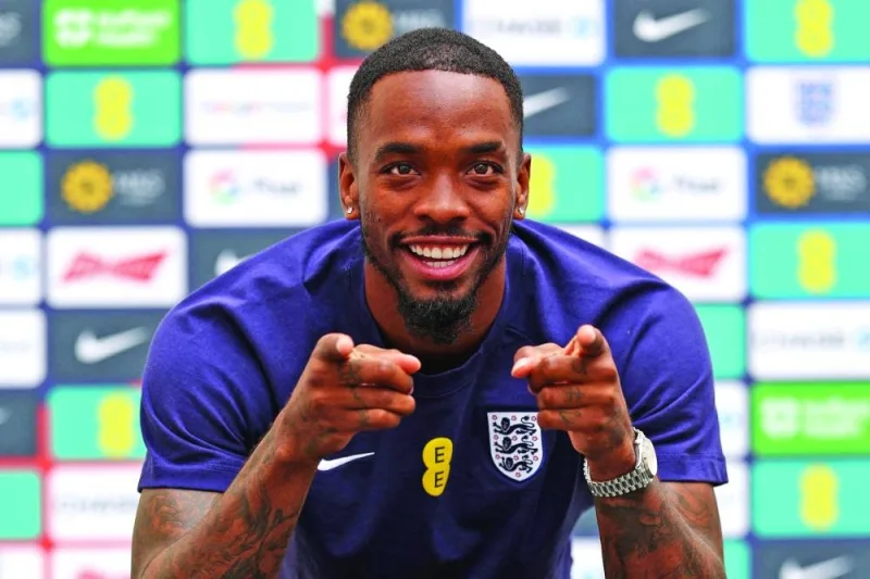 England’s forward Ivan Toney gestures during a press conference at the team’s base camp, the Weimarer Land golf resort, near Blankenhain, on Wednesday. (AFP)