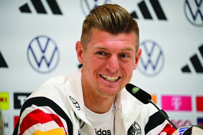 Germany&#039;s midfielder Toni Kroos gives a press conference at the team&#039;s base camp in Herzogenaurach on Wednesday. (AFP)