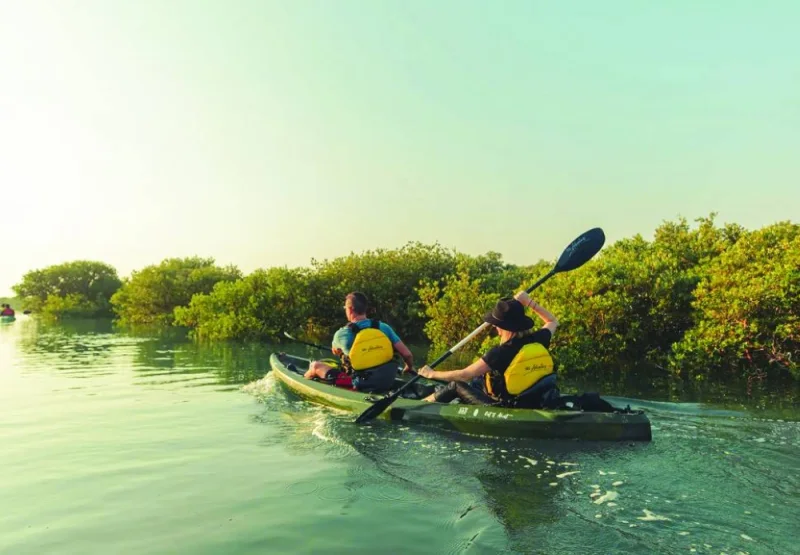 Al Thakira beach stands out as a favourite destination even during the summer, particularly for kayaking. PICTURES: Visit Qatar
