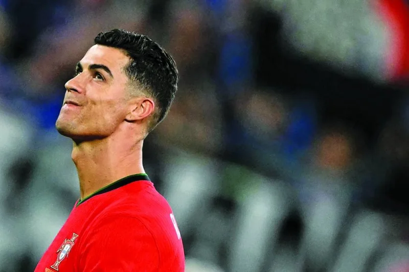 Portugal’s forward Cristiano Ronaldo reacts after the UEFA Euro 2024 quarter-final match against France in Hamburg on Saturday. (AFP)