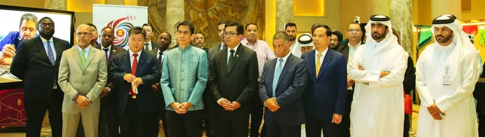 A number of diplomats and other officials were present.