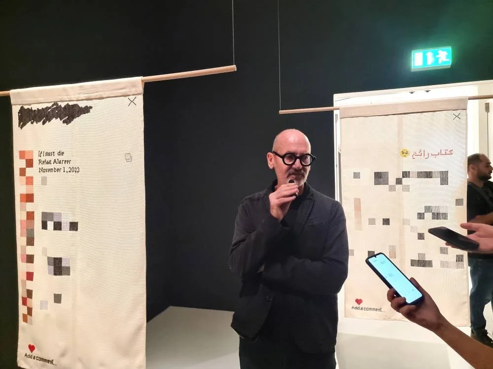 Vasif Kortun briefs reporters about the  ‘we refuse_d’ exhibition at Mathaf yesterday (October 30). PICTURES: Joey Aguilar   