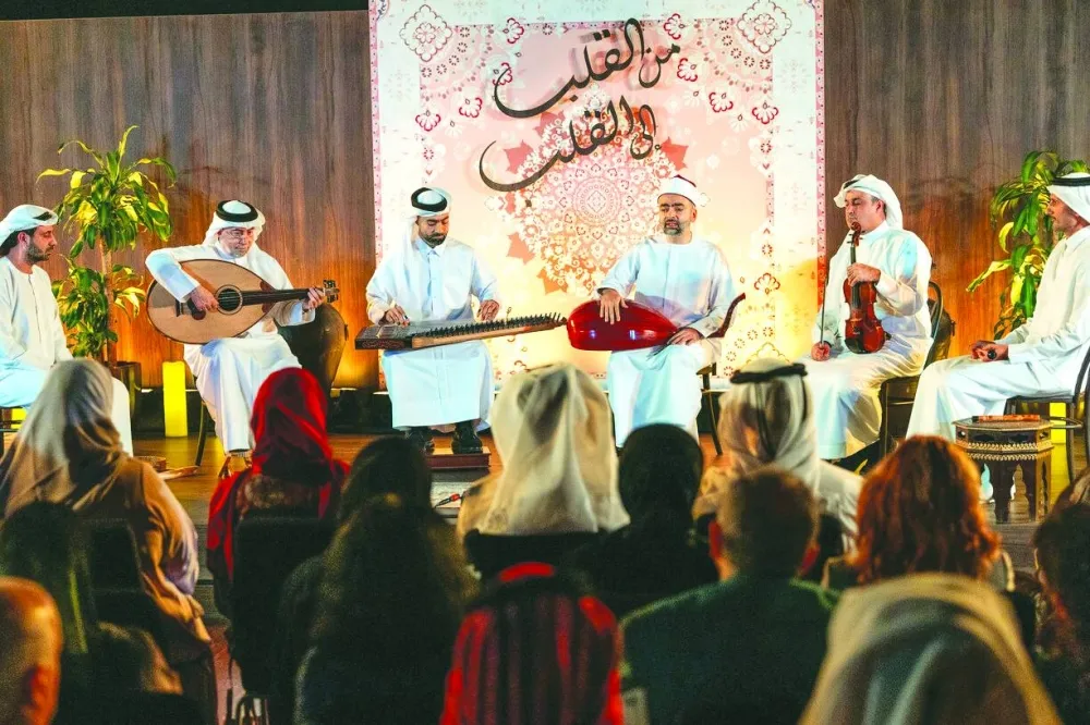 Doha ensemble for classical maqam performing  at the Black Box Theatre, Multaqa.