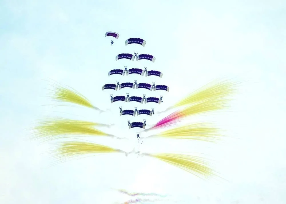 Participants in action during the opening ceremony of the The 47th World Military Parachuting Championship - which kicked off in Doha on Saturday. The Nov 15 to 23 championship is taking place at Um Al Shkhut Airport. 