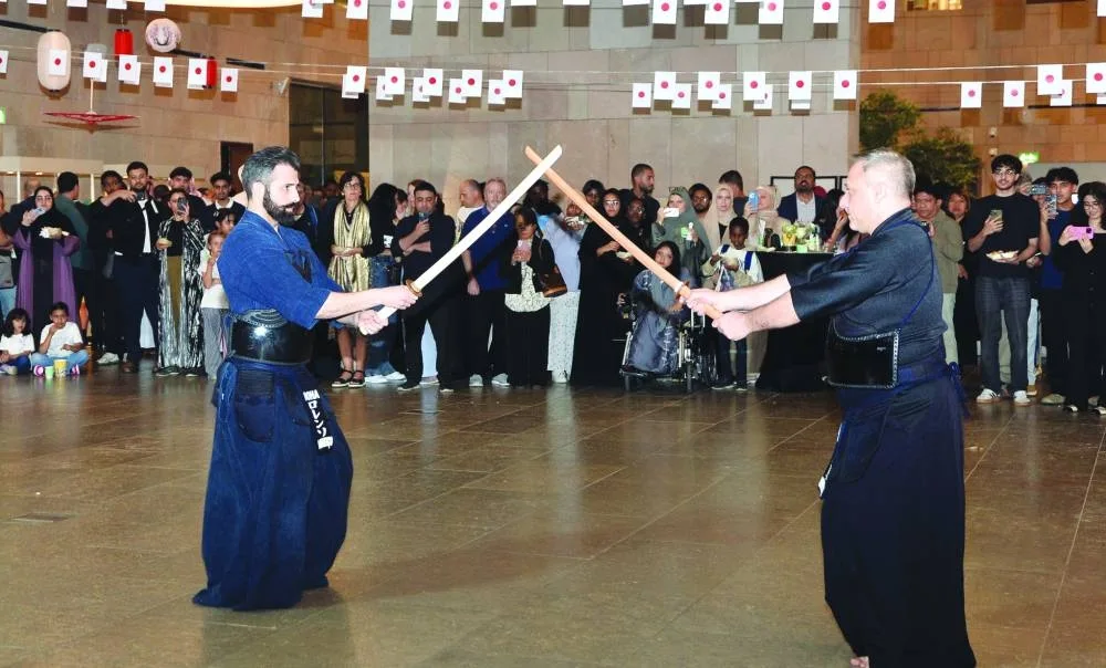 A display of Japanese martial arts.