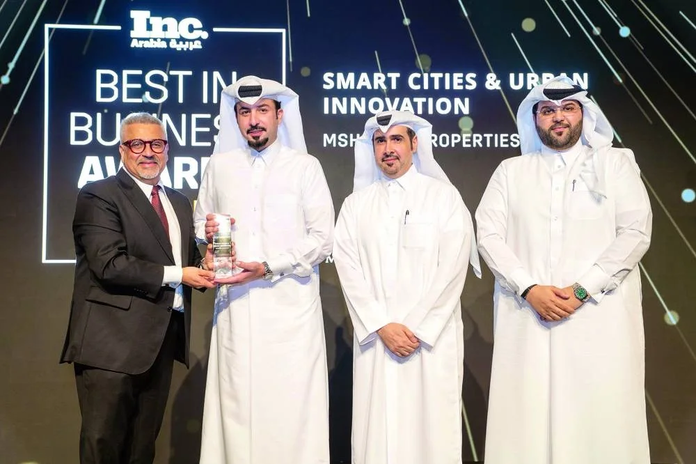 Msheireb Properties' chief operating officer engineer Faisal al-Malki receiving the honour.