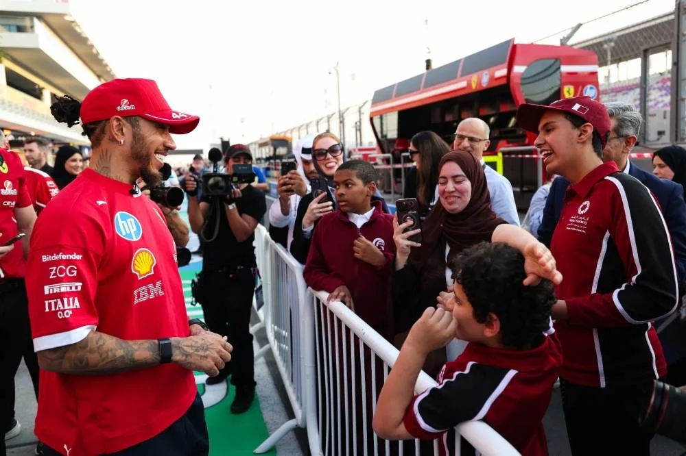 Ferrari’s Lewis Hamilton made a special appearance where children had the chance to meet him, ask questions and get their autograph.