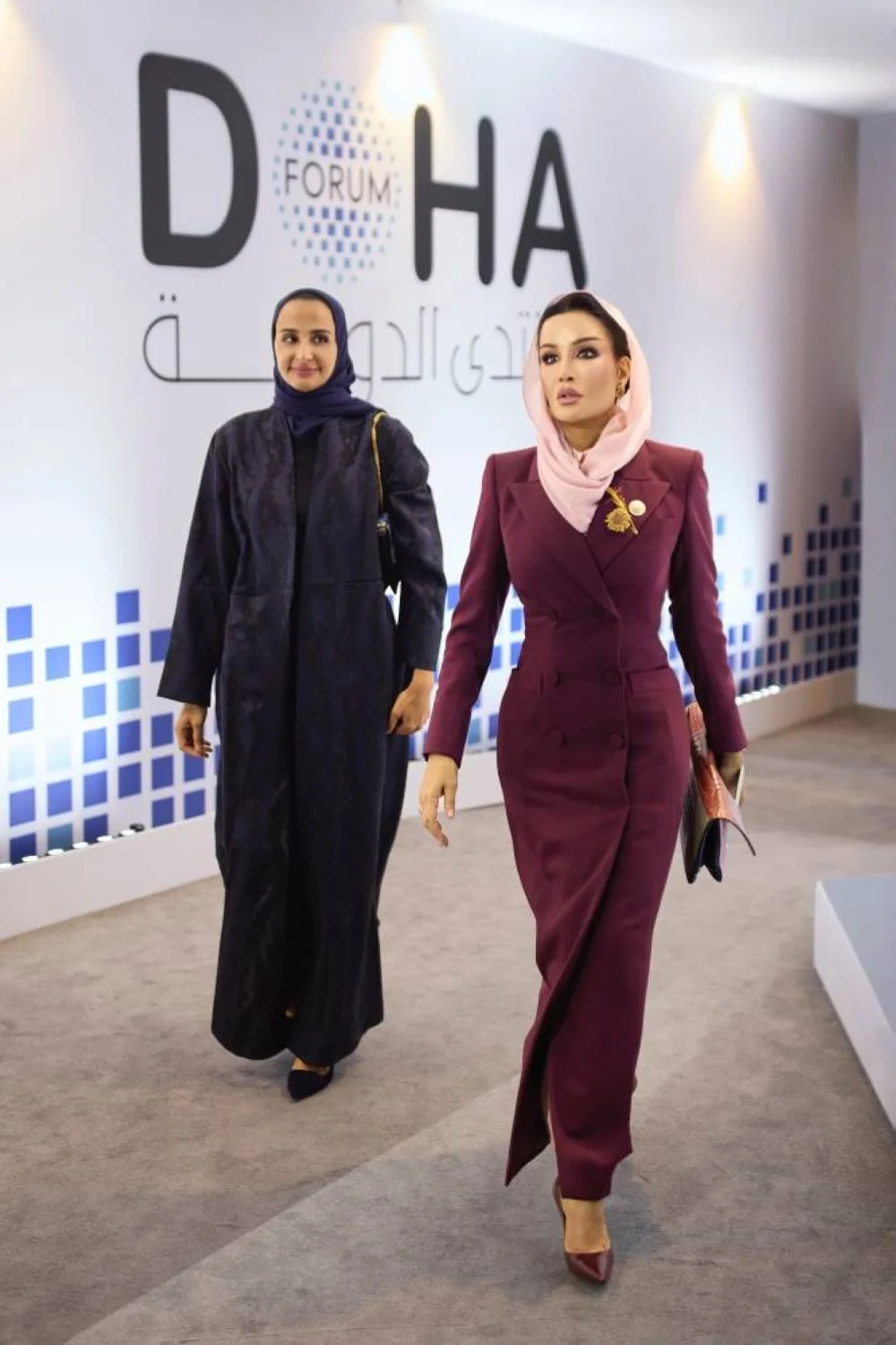 Her Highness, Sheikha Moza bint Nasser delivers the closing remarks at Doha Forum 2025. 