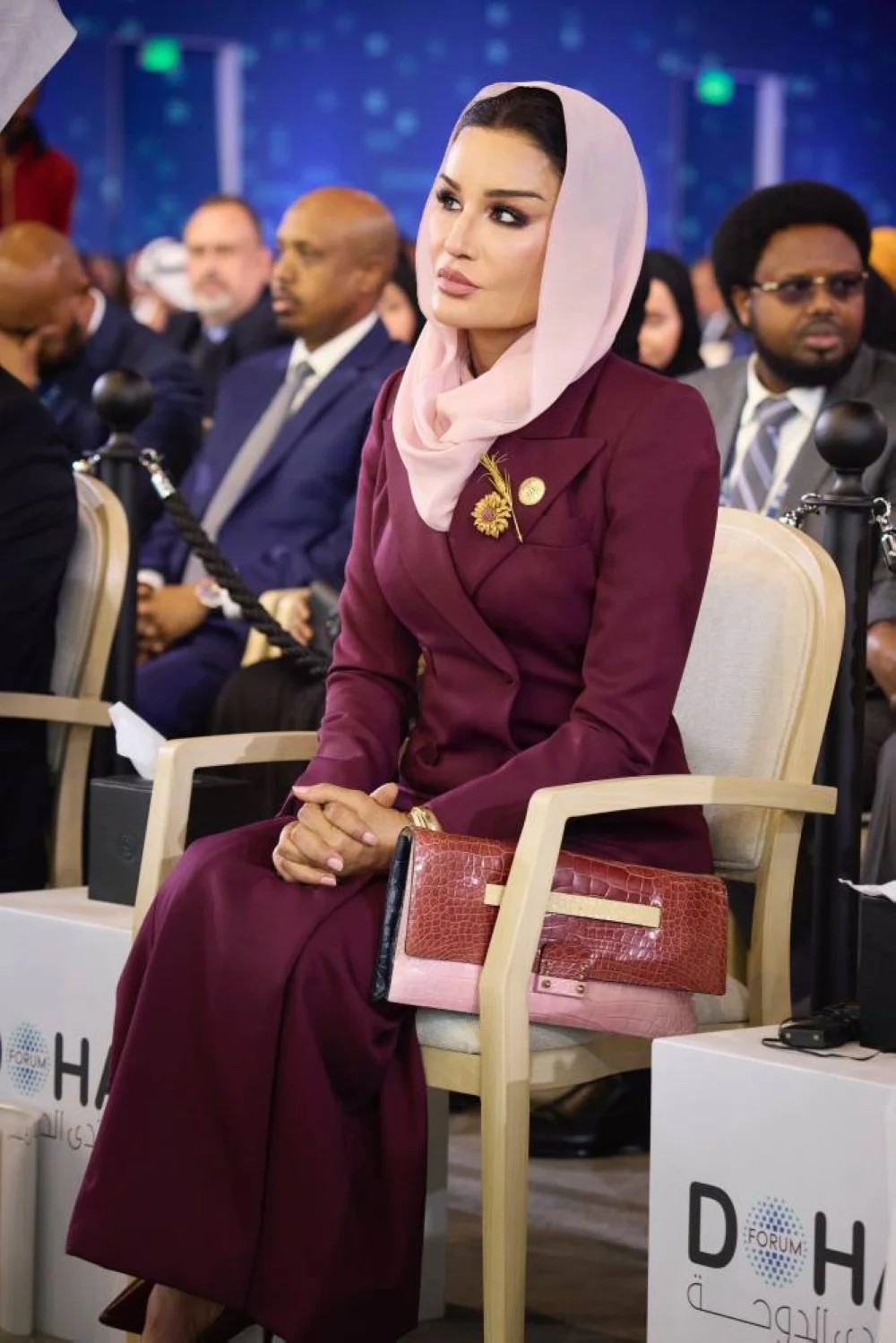 Her Highness, Sheikha Moza bint Nasser delivers closing remarks at Doha Forum 2025. 