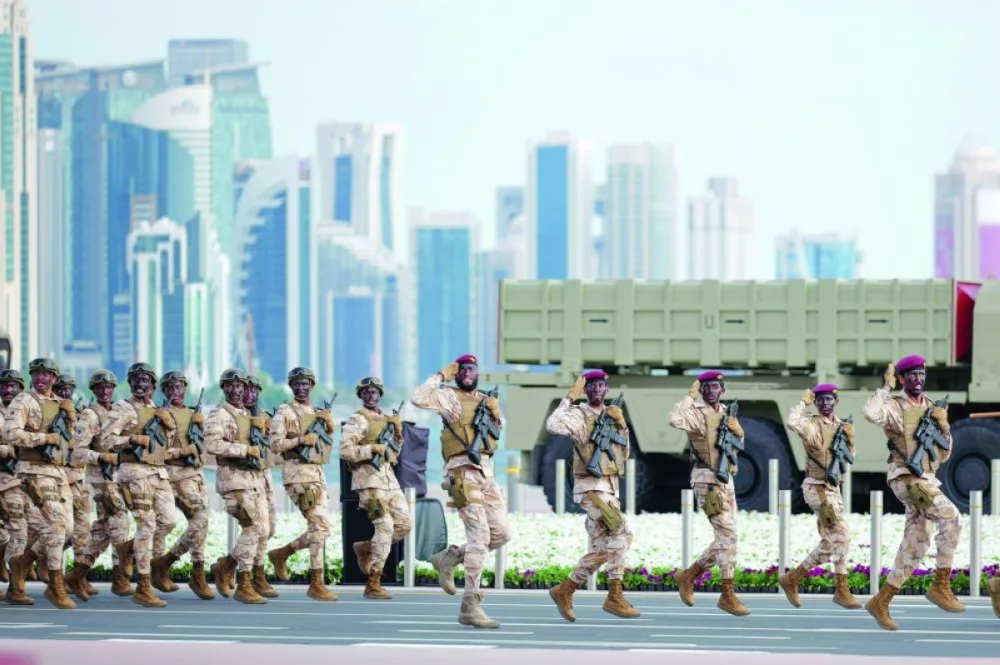 Various segments of Qatar's military and security forces took part in the parade.