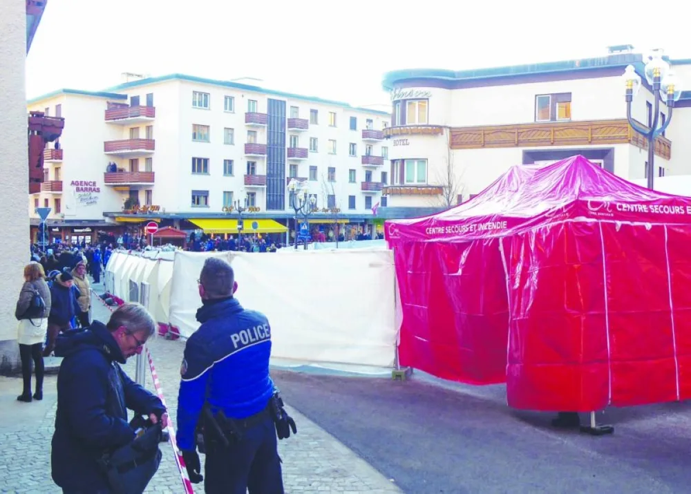 The blocked-off zone outside Le Constellation. – AFP