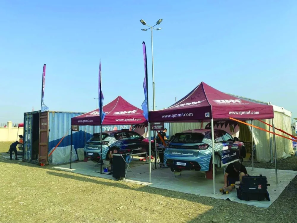 The two QMMF Team Peugeot 208s in Sohar.