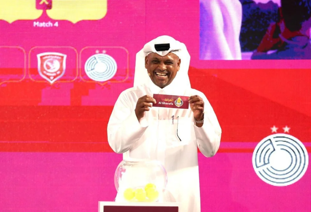 The draw was performed by former Qatari football stars Adel Khamis and Abdulnasser al-Obaidli.