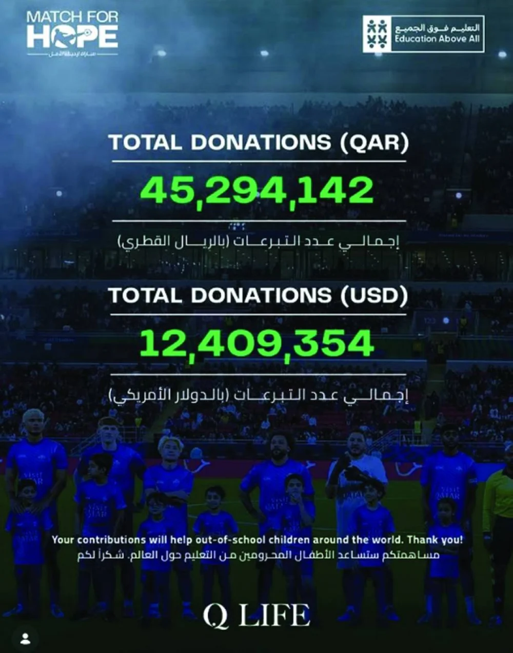 Screengrab from Match for Hope Instagram page.