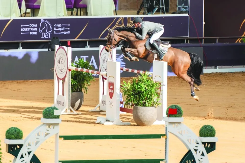 Germany’s Philipp Weishaupt CSI5* Faults and Time class over 145cm with a clear round on Karaldo.