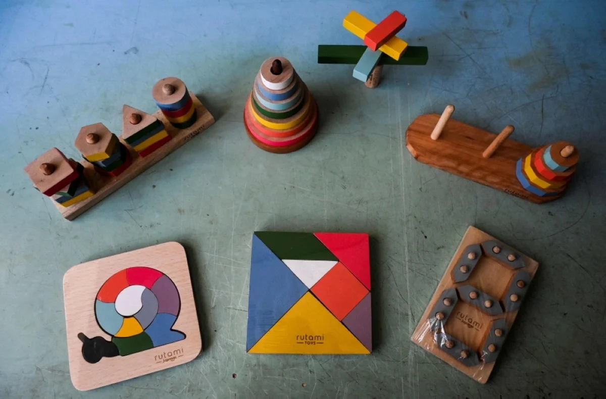 HAVANA: Photo shows toys manufactured by the local development project Rutami Estudio that specializes in the design and manufacture of wooden educational toys.- AFP