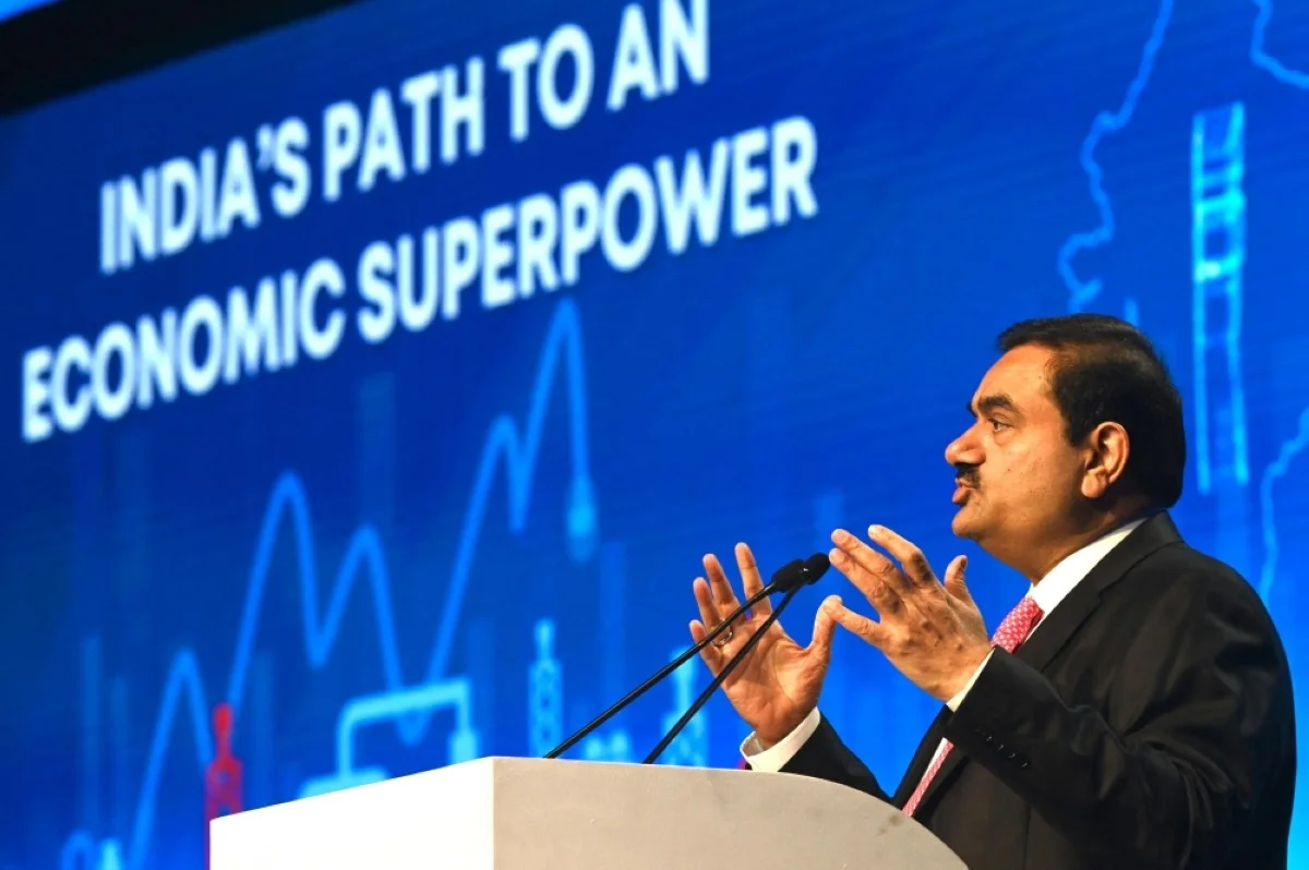 MUMBAI: Chairperson of Indian conglomerate Adani Group, Gautam Adani, speaks at the World Congress of Accountants in Mumbai. -AFP