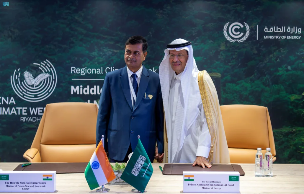 المملكة والهند تتعاونان بالربط الكهربائي والهيدروجين الأخضر

