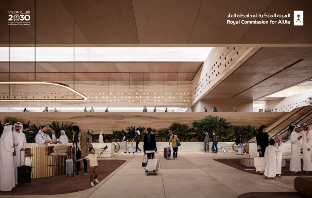 تصميم الصالة الثانية بمطار العلا الدولي بعد مسابقة عالمية جمعت كبرى دور التصميم