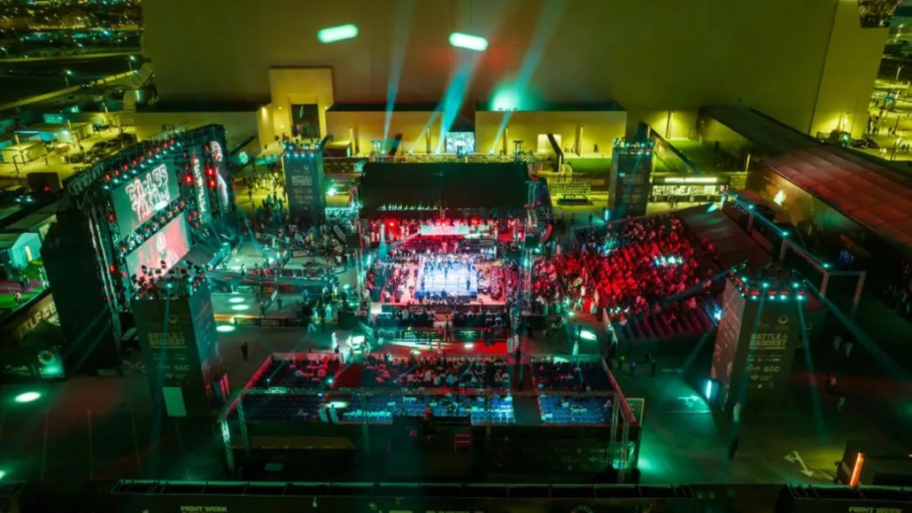 جانب من تجهيزات حلبة Kingdom Arena في حفل افتتاح ⁧موسم الرياض⁩ 2023 