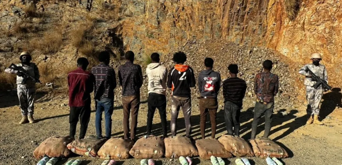 ضبط 8 مخالفين الجنسية الإثيوبية لتهريبهم 120 كيلوجرامًا من نبات القات المخدر.