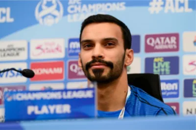 لاعب العين خالد الهاشم في المؤتمر الصحفي قبل مباراة الهلال
