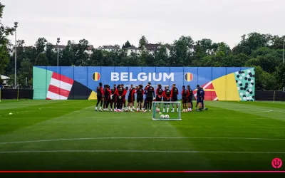 تدريبات منتخب بلجيكا قبل مباراة سلوفاكيا