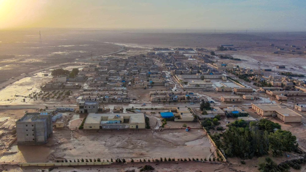 جانب من سيول وفيضانات ليبيا