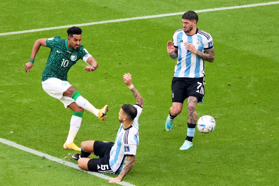 المنتخب السعودي يحقق فوزاً تاريخياً على نظيره الارجنتيني بهدفين مقابل هدف