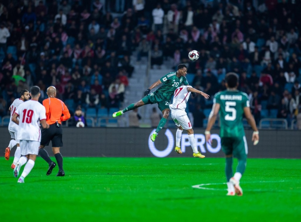 جانب من مباراة السعودية والأردن