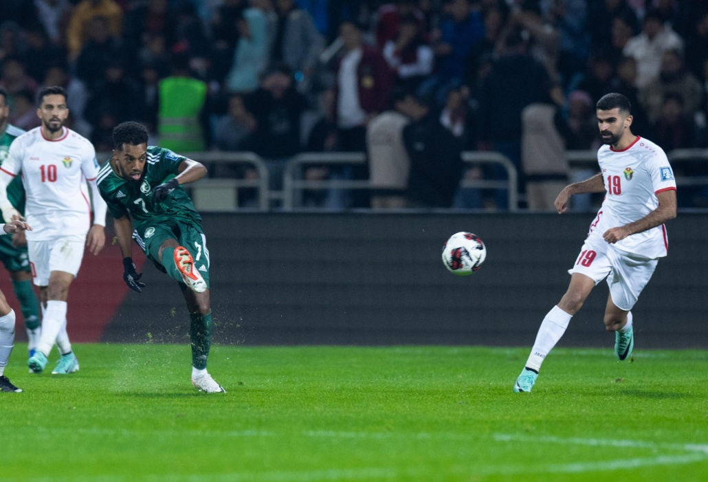 جانب من مواجهة المنتخب السعودي والأردني