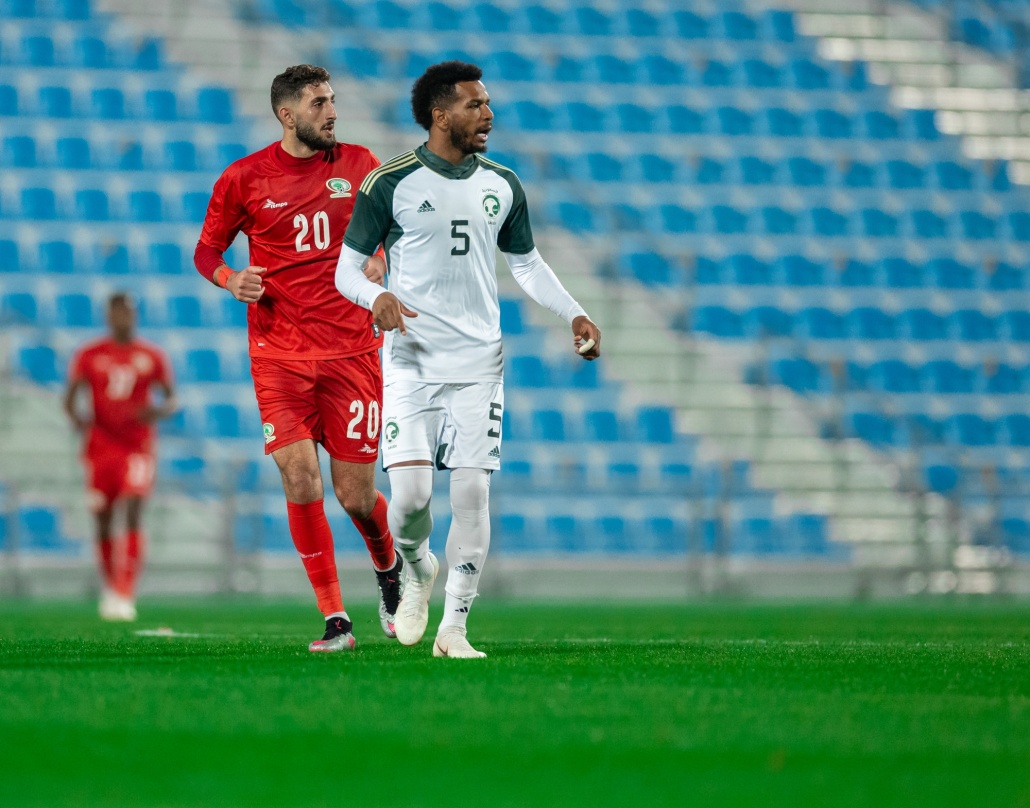 جانب من ودية الأخضر أمام فلسطين