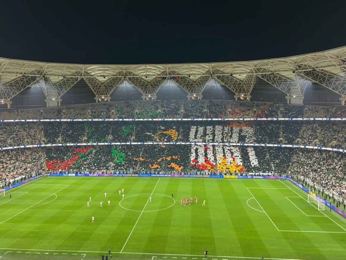 تيفو جماهير السعودية في مبارة إندونيسيا