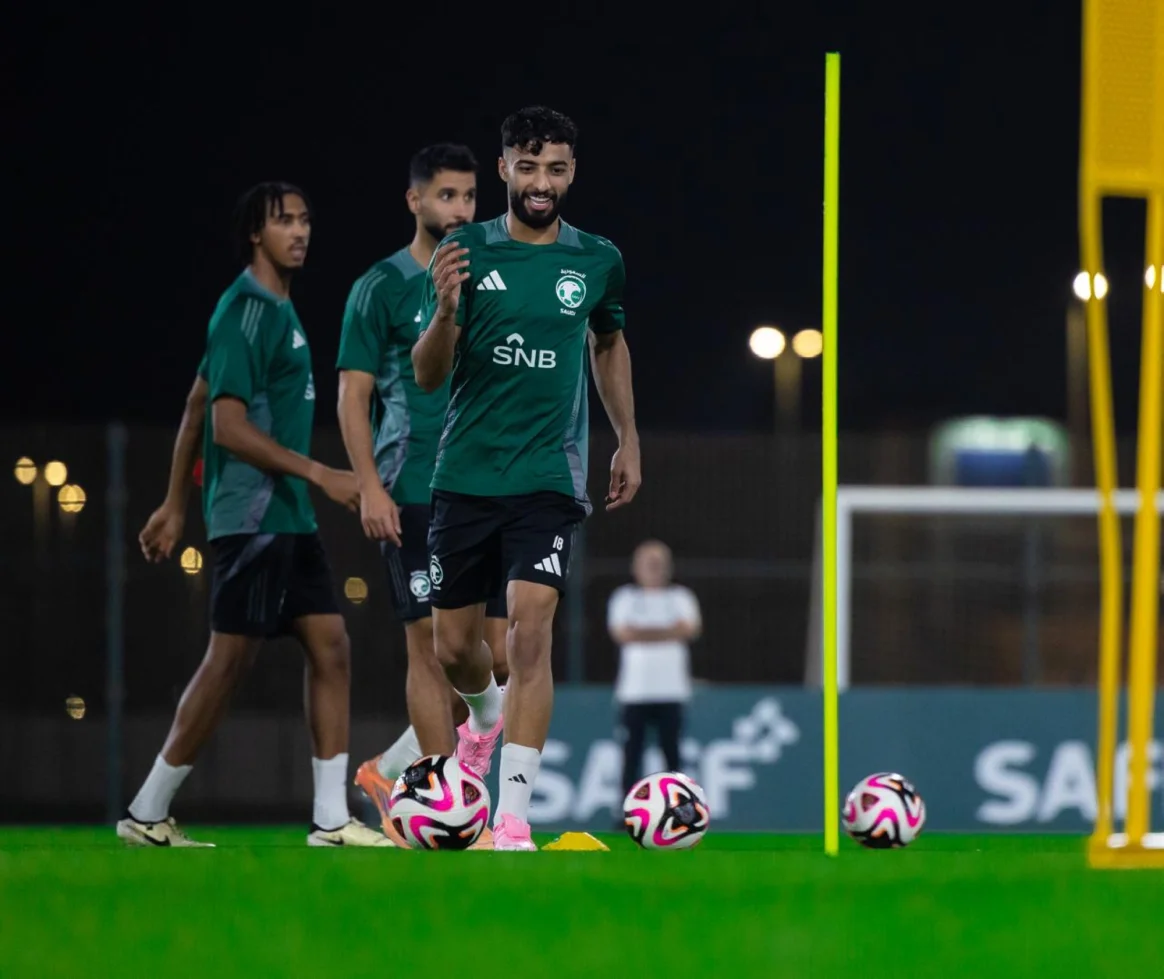 جانب من تدريبات المنتخب السعودي