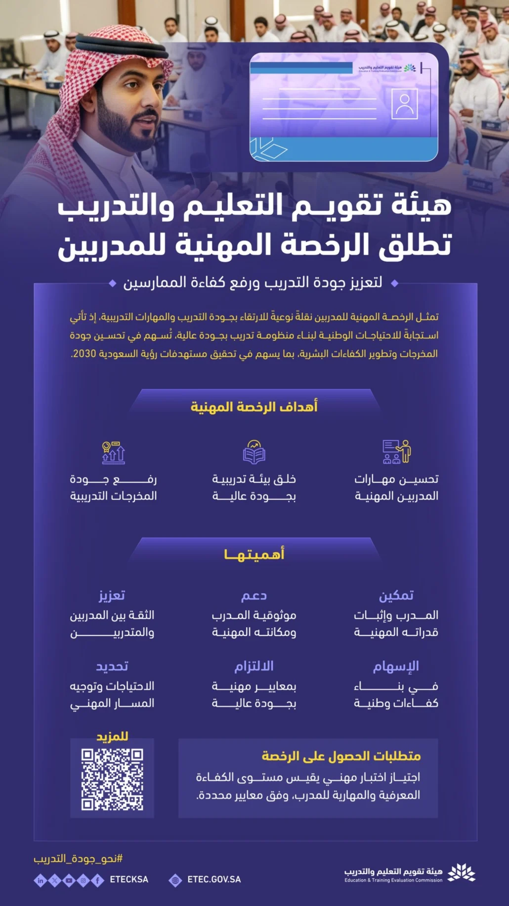 "تقويم التعليم" تطلق الرخصة المهنية للمدربين