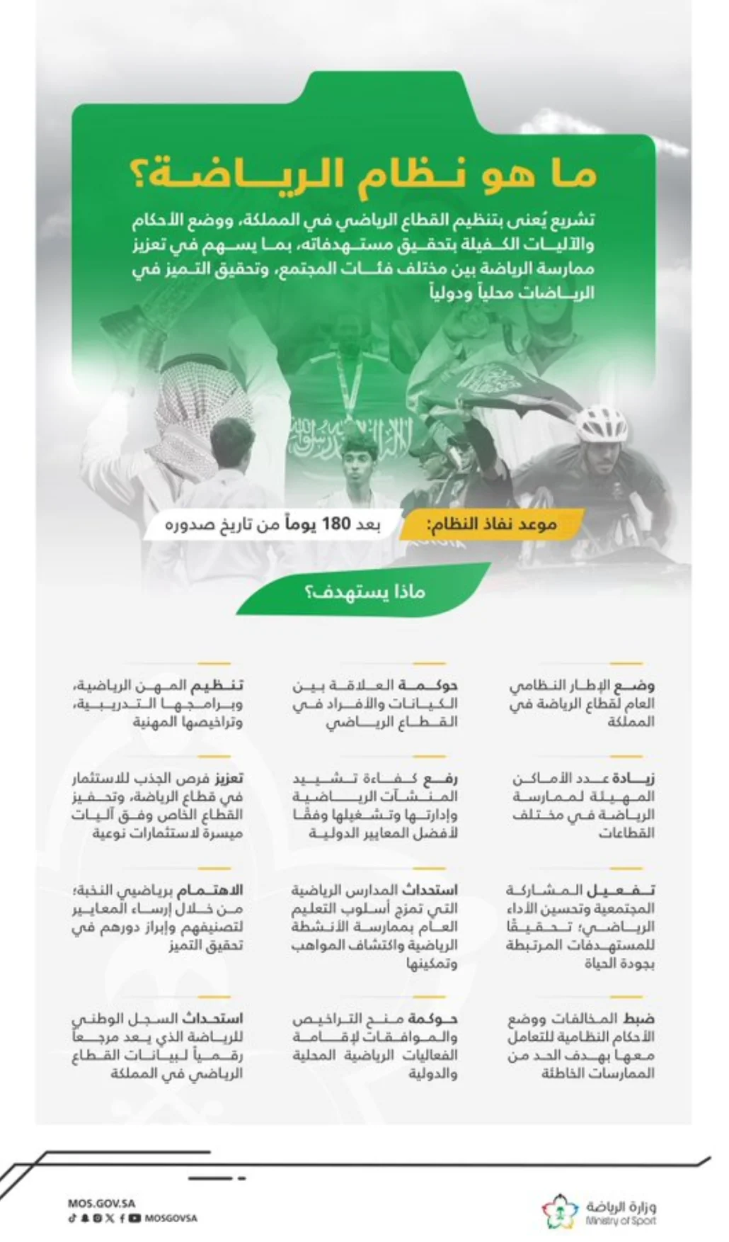 نظام الرياضة.. نقلة تنظيمية لتطوّير القطاع الرياضي