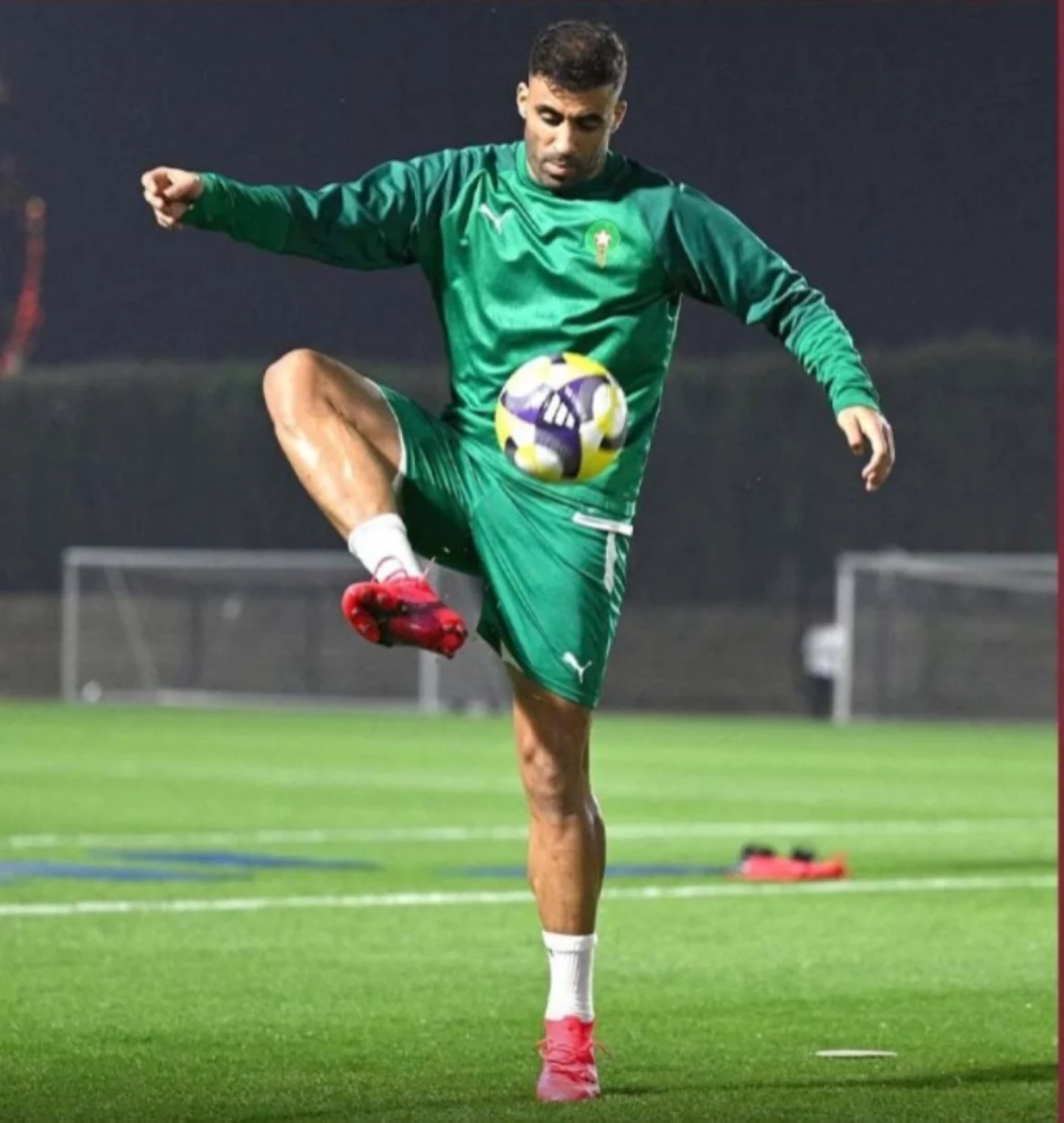 عبد الرزاق حمدالله في تدريبات المنتخب المغربي