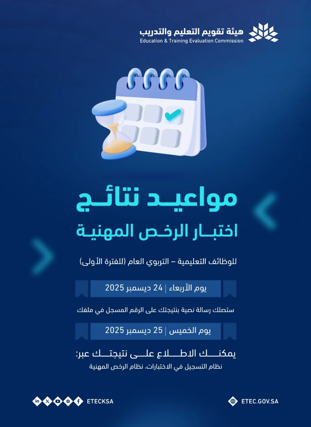 يعد اختبار الرخص المهنية أحد المتطلبات الأساسية لمزاولة مهنة التعليم