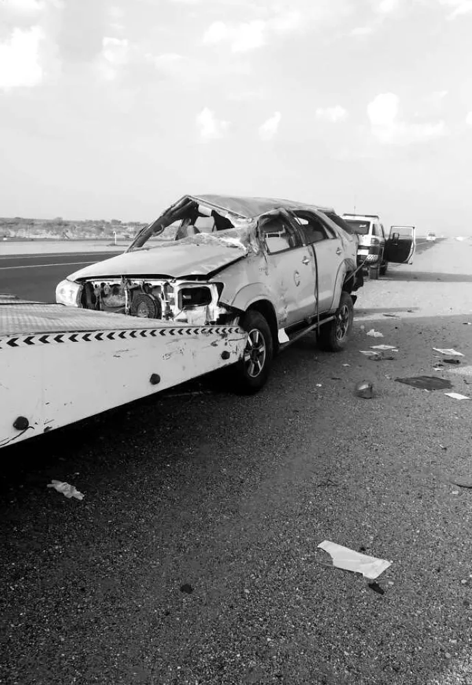 إصابة 7 في انقلاب سيارة على طريق الطائف- الرياض
