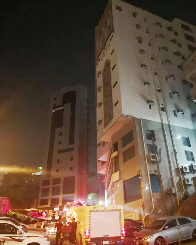 إخلاء 500 نزيلا بفندق في العاصمة المقدسة بسبب حريق