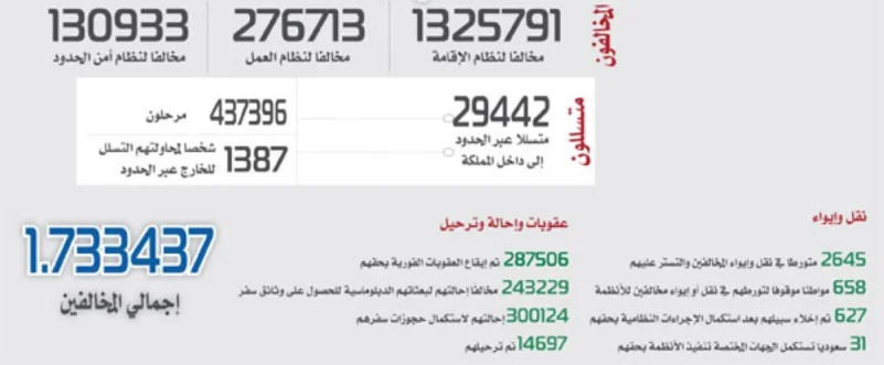 1.733437 مخالفا في قبضة «الحملات المشتركة»