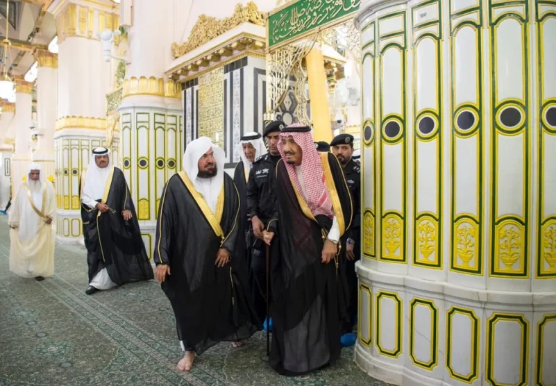 خادم الحرمين الشريفين و ولي العهد يزوران المسجد النبوي
